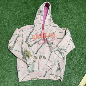 Cabela’s Pink Camo Sweatshirt Women’s Large Pullover Hunting Outdoor Hoodie